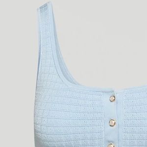 Sculpt Knit Button Tank